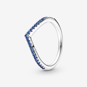 Pandora Timeless Wish Sparkling Blue Stackable Rings Sterling Silver | 5064-AGTYV