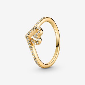 Pandora Timeless Wish Sparkling Heart & Promise Rings Gold Plated | 2697-QIWZB