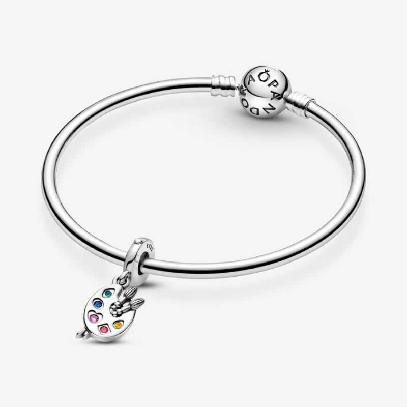 Pandora Artist's Palette Dangle Dangle Charms Sterling Silver | 3167-OWSTX