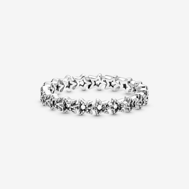 Pandora Band of Asymmetric Stars Band Rings Sterling Silver | 7204-CNOGB