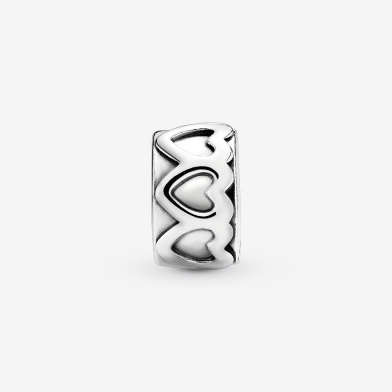 Pandora Band of Hearts Clip Clips Sterling Silver | 3760-AFMQY