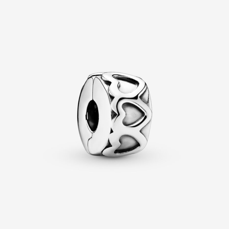 Pandora Band of Hearts Clip Clips Sterling Silver | 3760-AFMQY