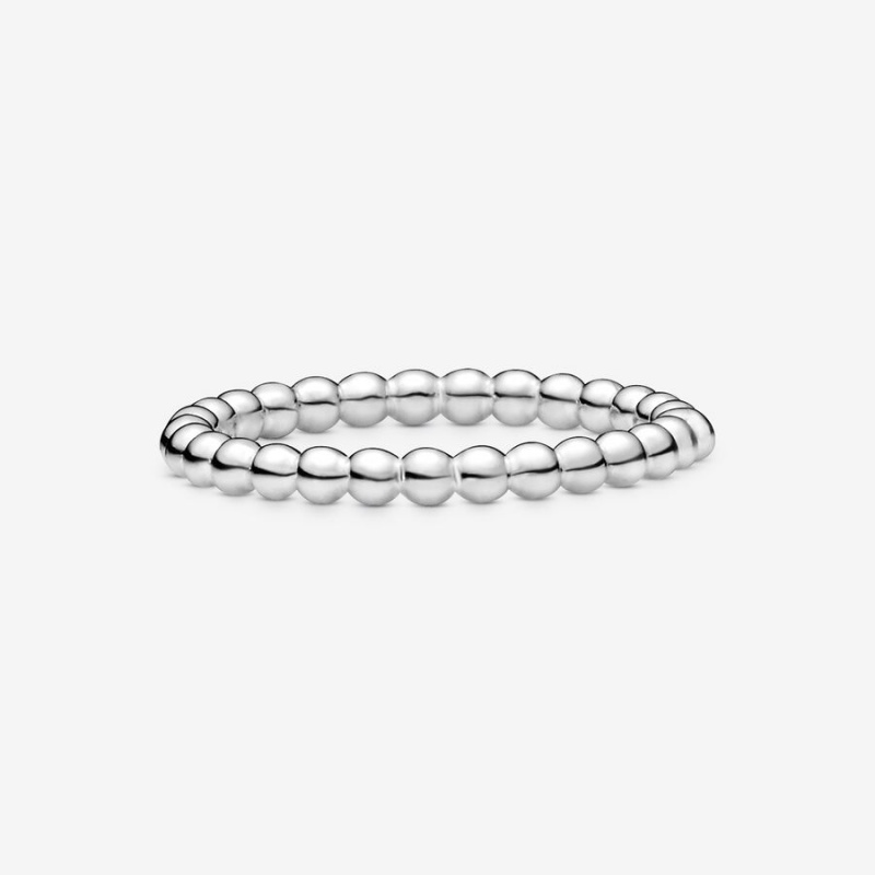 Pandora Beaded Band Rings Sterling Silver | 8165-IBGLR