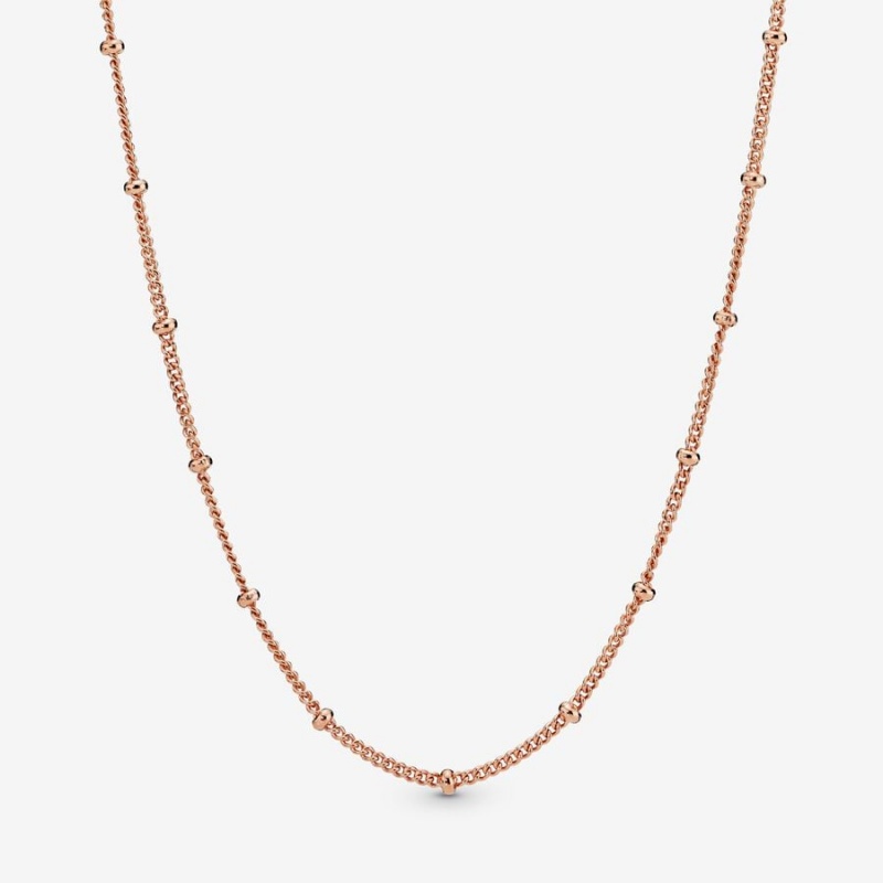 Pandora Beaded Chain Necklaces Rose Gold-plated | 2638-EJNHT