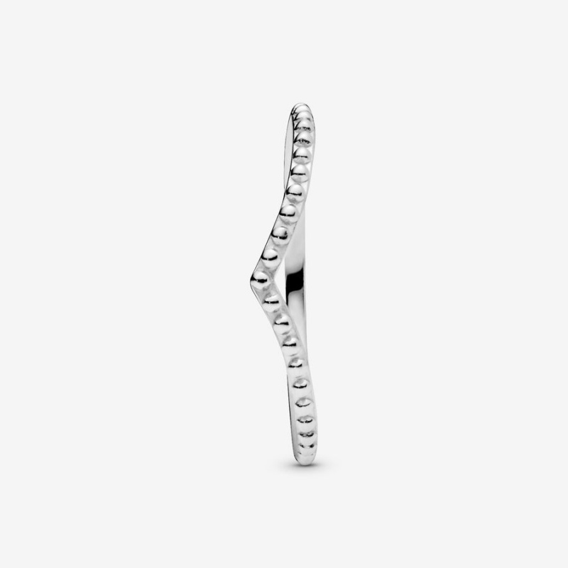 Pandora Beaded Wishbone Stackable Rings Sterling Silver | 4092-JXIWU