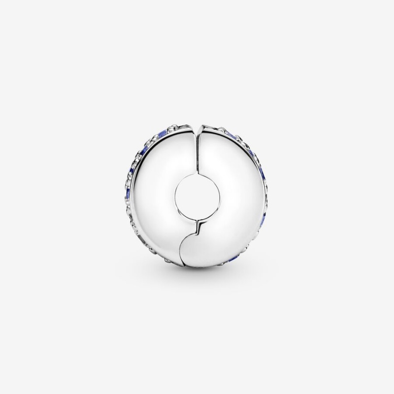 Pandora Blue Pavé Clip Clips Sterling Silver | 0194-MACOF