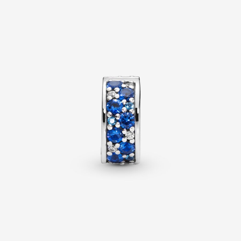 Pandora Blue Pavé Clip Clips Sterling Silver | 0194-MACOF