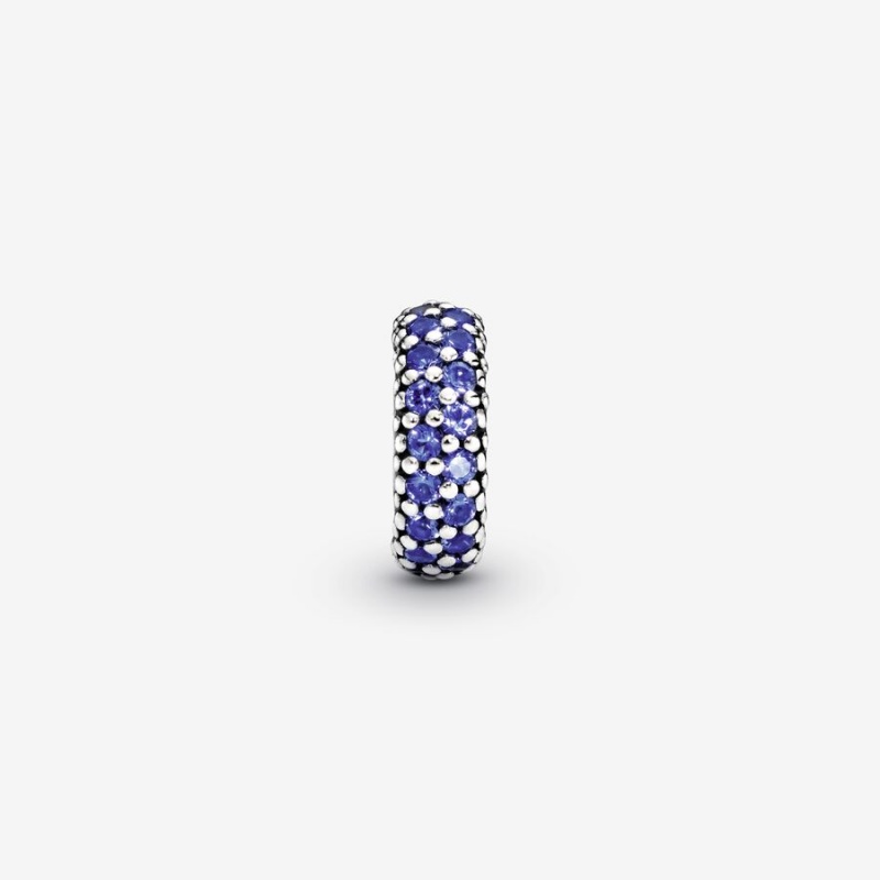 Pandora Blue Sparkle Spacer Spacer Charms Sterling Silver | 9160-HSGCT