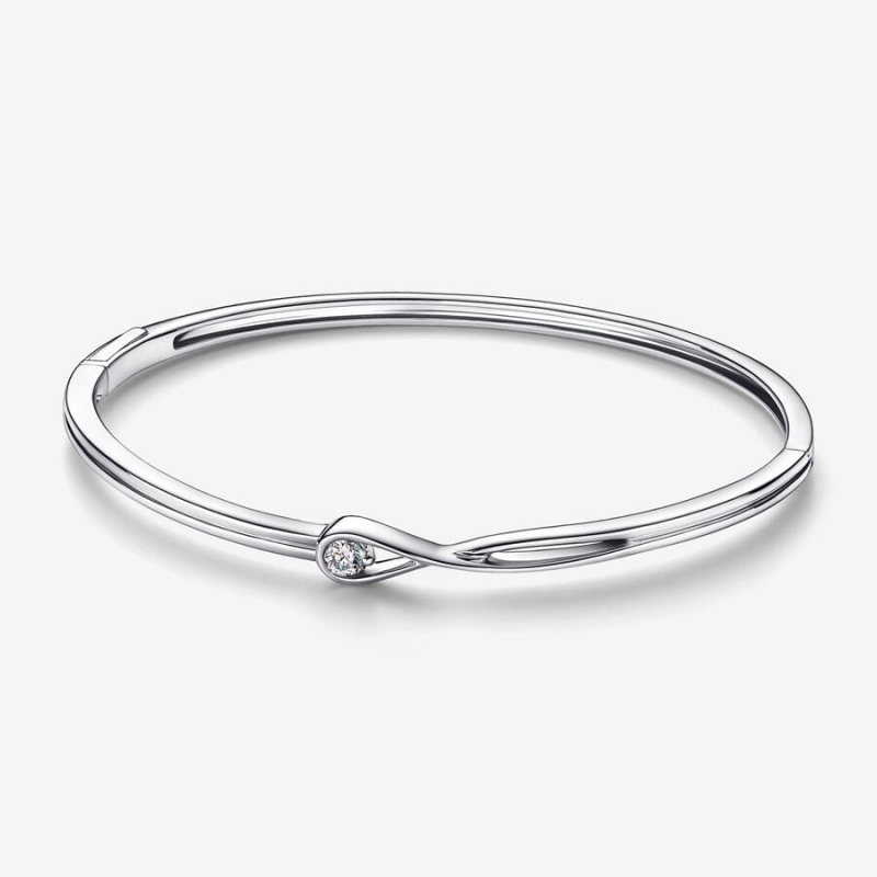 Pandora Brilliance 0.15 ct tw Bangle Bracelets Sterling Silver | 4319-ZIRQJ