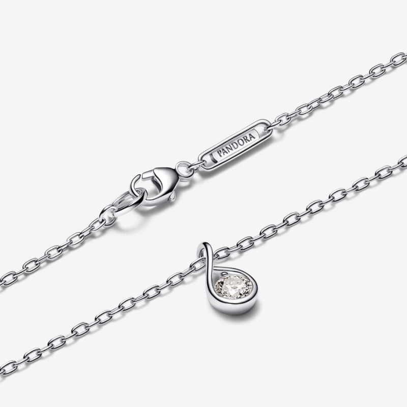 Pandora Brilliance 0.25 ct tw Necklaces Sterling Silver | 5218-MNVZB