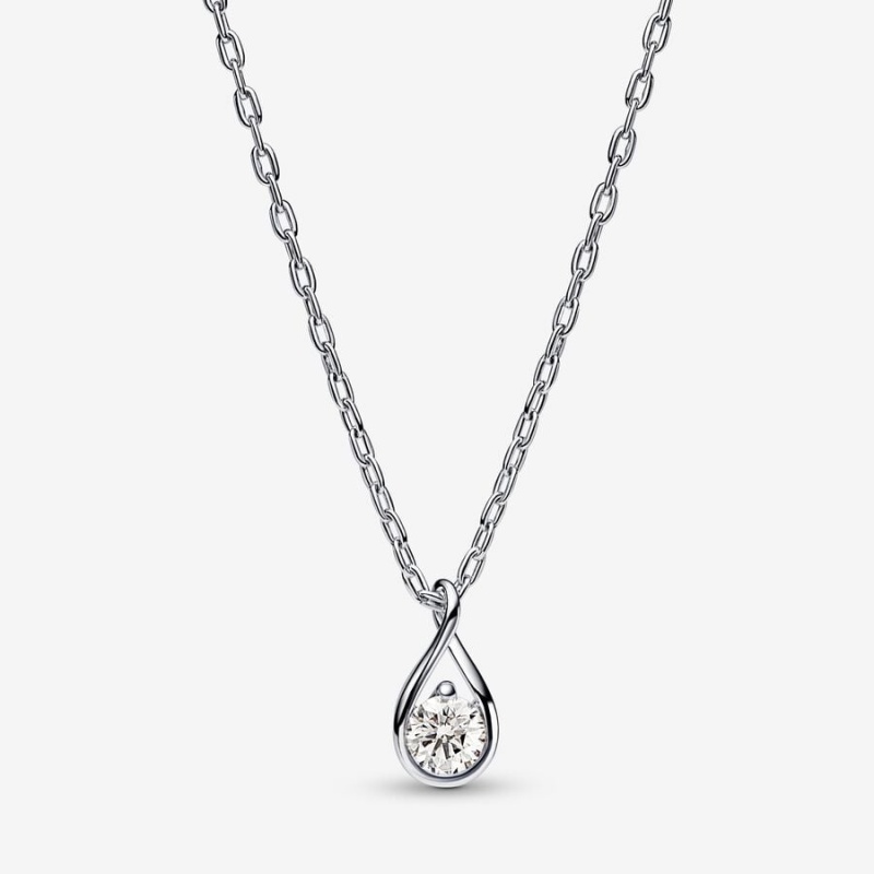 Pandora Brilliance 0.25 ct tw Necklaces Sterling Silver | 5218-MNVZB