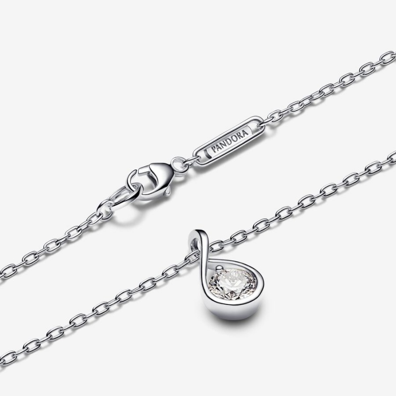 Pandora Brilliance 0.50 ct tw Necklaces Sterling Silver | 8195-ABHTN