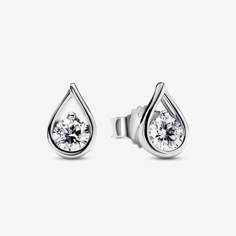 Pandora Brilliance 0.50 ct tw Stud Lab-Created Diamond Earrings Sterling Silver | 1693-DYEUZ