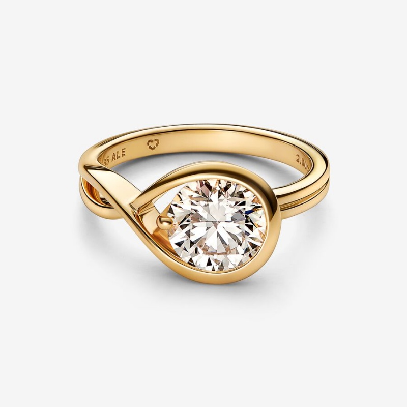 Pandora Brilliance 2.00 ct tw Lab-Created Diamond Rings Gold | 2340-RODYC