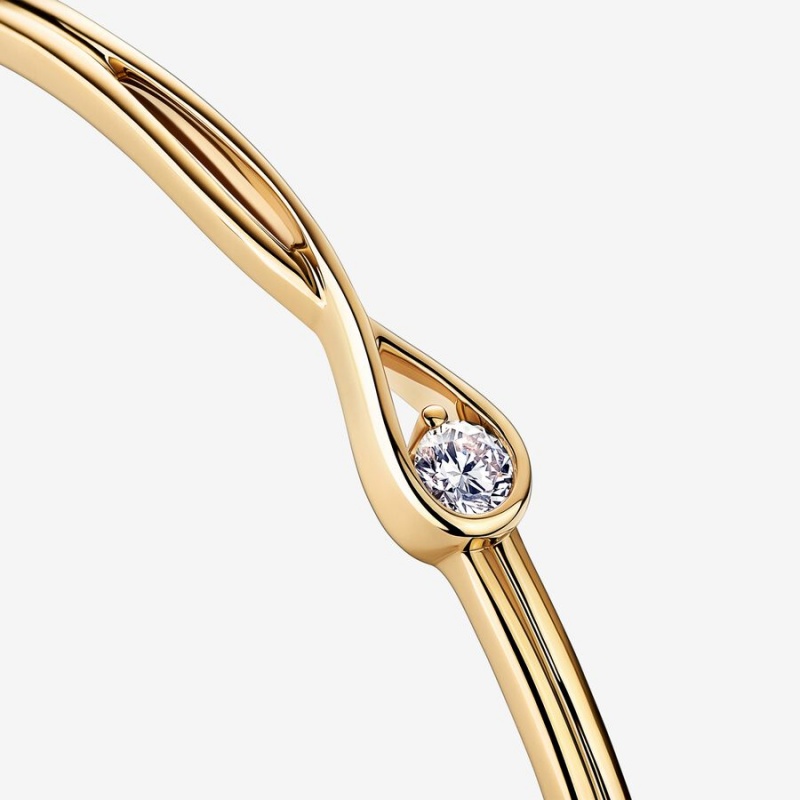 Pandora Brilliance Lab-created 0.25 ct tw Diamond Bangle Bangles Gold | 1406-HVBZL