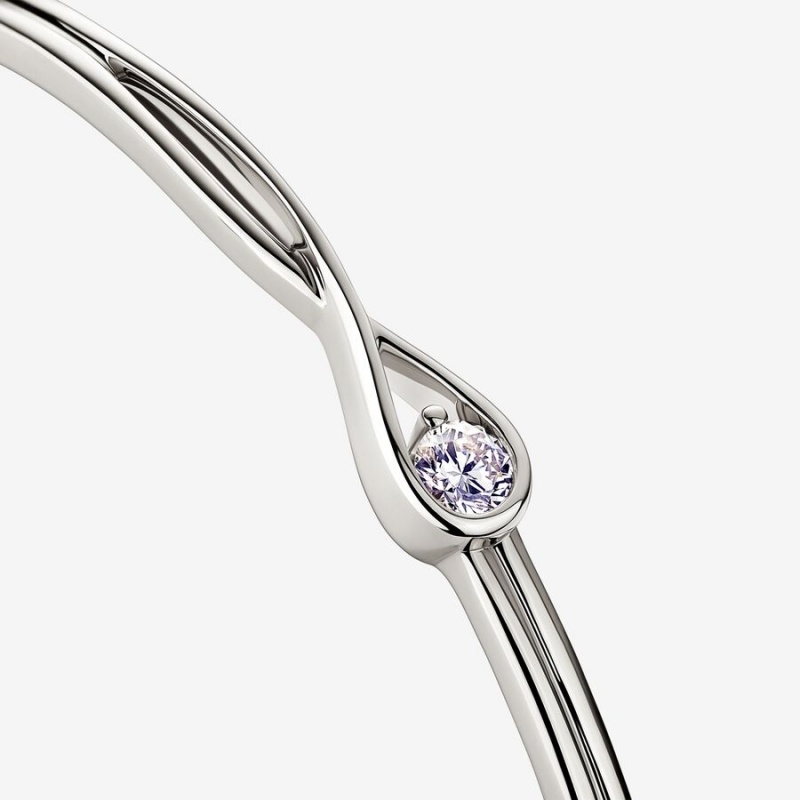 Pandora Brilliance Lab-created 0.25 ct tw Diamond Bangle Bangles White Gold | 5748-CISDE