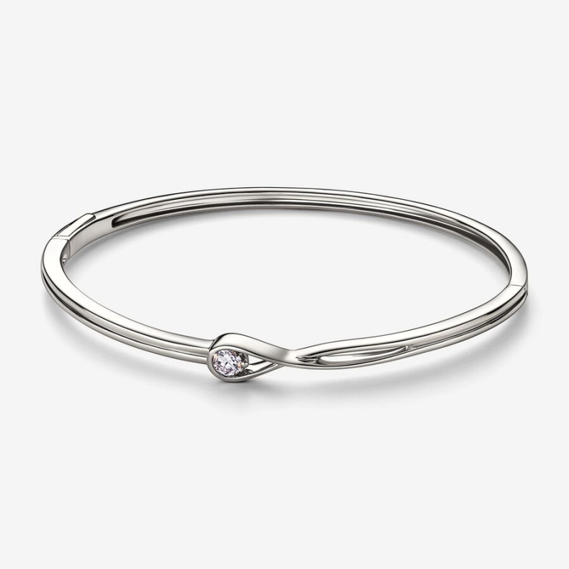 Pandora Brilliance Lab-created 0.25 ct tw Diamond Bangle Bangles White Gold | 5748-CISDE