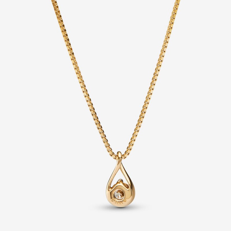 Pandora Brilliance Lab-created 0.50 ct tw Diamond Lab-Created Diamond Necklaces Gold | 3684-HWJKB