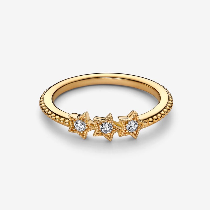 Pandora Celestial Stars Stackable Rings Gold Plated | 7146-JRVFA