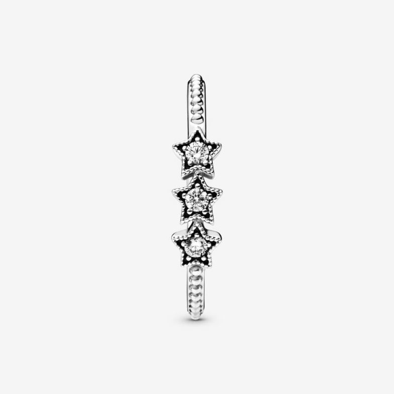 Pandora Celestial Stars Statement Rings Sterling Silver | 3092-TROFQ