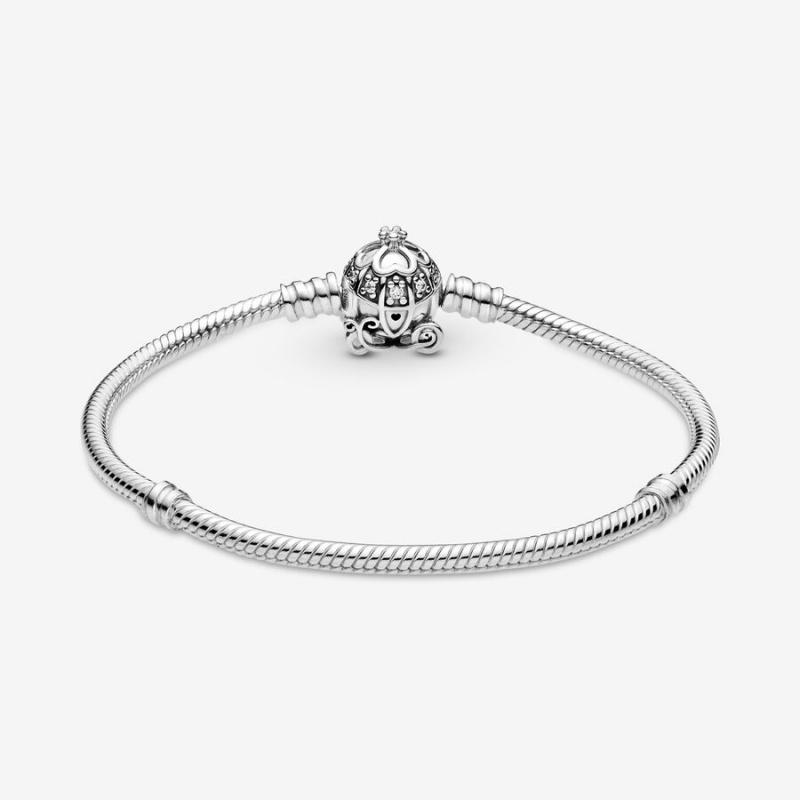 Pandora Cinderella Pumpkin Coach Clasp Moments Charm Holders Sterling Silver | 4982-HIFZU