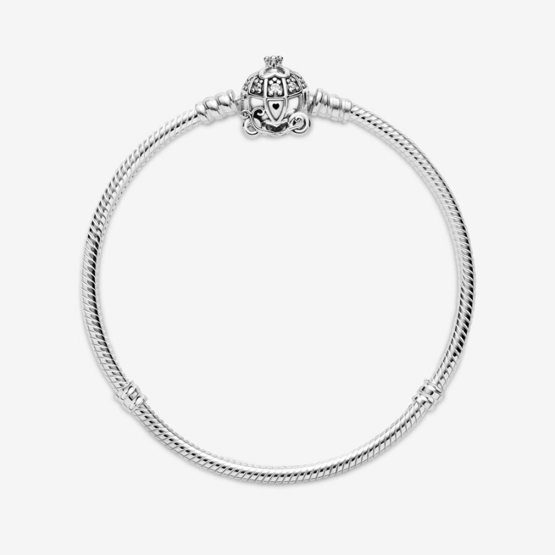 Pandora Cinderella Pumpkin Coach Clasp Moments Charm Holders Sterling Silver | 4982-HIFZU