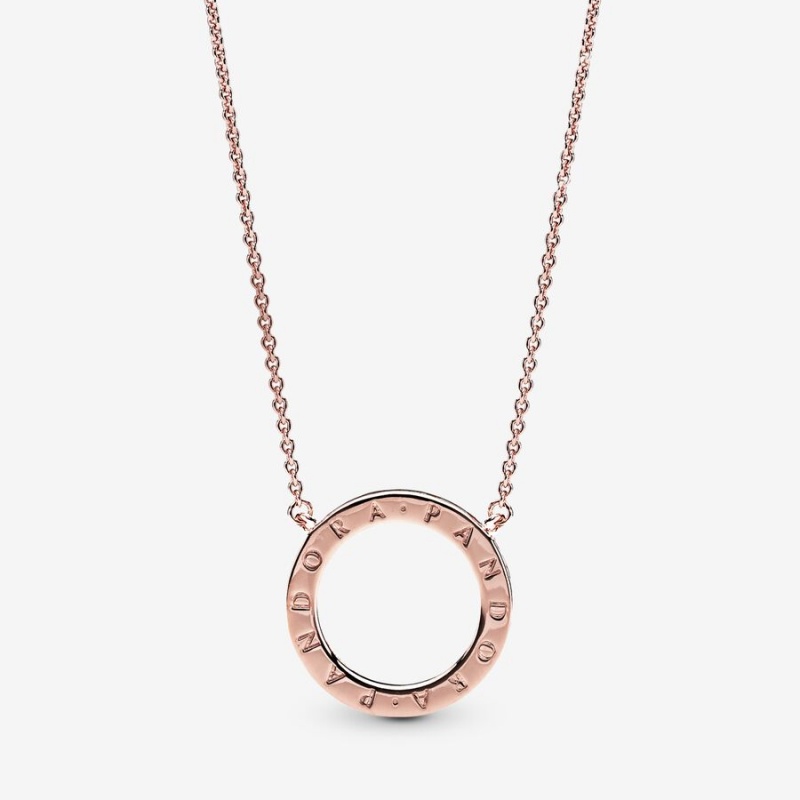 Pandora Circle of Sparkle Chain Necklaces Rose Gold Plated | 6094-BKSFP