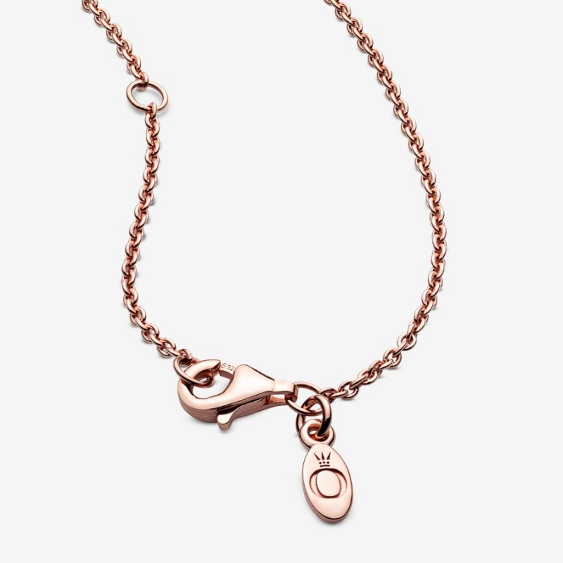 Pandora Classic Cable Chain Necklaces Rose Gold Plated | 7142-HJGYF