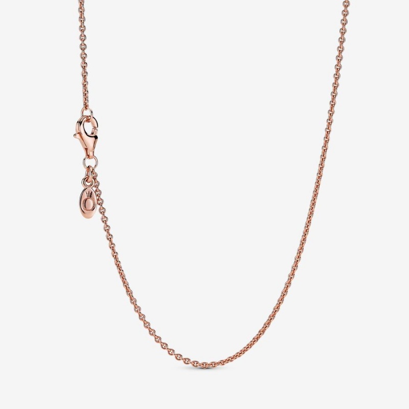 Pandora Classic Cable Chain Necklaces Rose Gold Plated | 7142-HJGYF