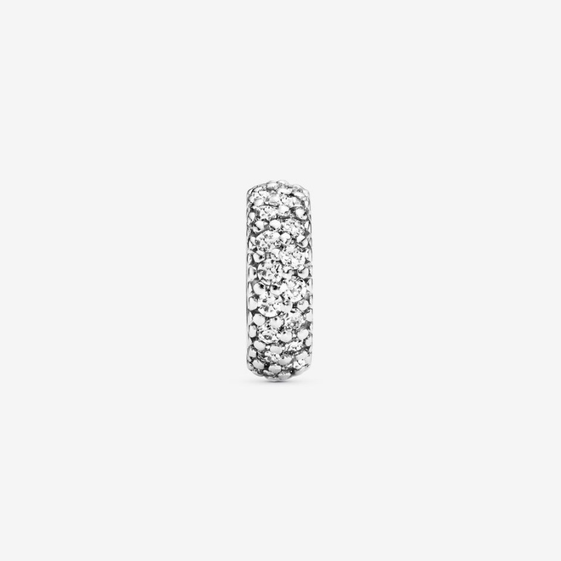 Pandora Clear Sparkle Spacer Spacer Charms Sterling Silver | 7490-EVRHA