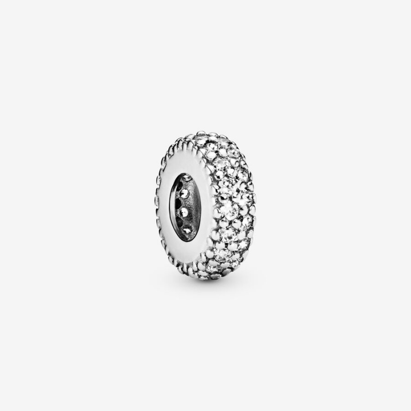 Pandora Clear Sparkle Spacer Spacer Charms Sterling Silver | 7490-EVRHA