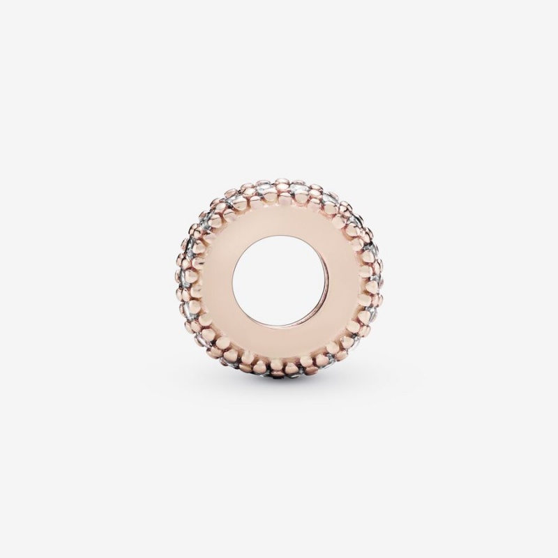 Pandora Clear Sparkle Spacer Spacer Charms Rose Gold Plated | 8795-DPNGA