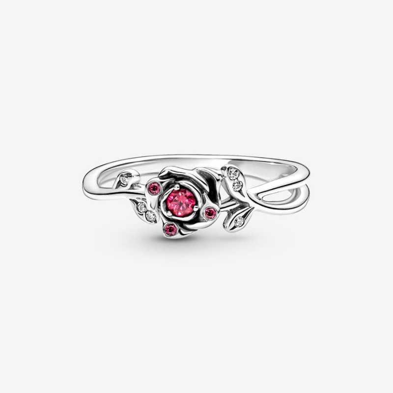 Pandora Disney Beauty and the Beast Rose Pinky Rings Sterling Silver | 8071-LFJRO