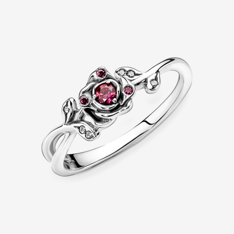 Pandora Disney Beauty and the Beast Rose Pinky Rings Sterling Silver | 8071-LFJRO