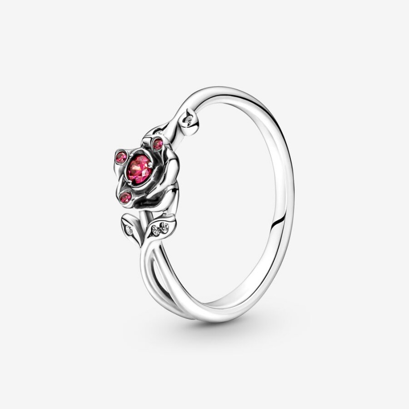 Pandora Disney Beauty and the Beast Rose Pinky Rings Sterling Silver | 8071-LFJRO