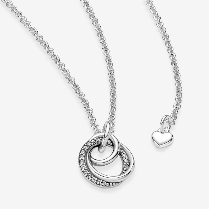 Pandora Family Always Encircled Pendant Necklaces Sterling Silver | 8214-BGMEF