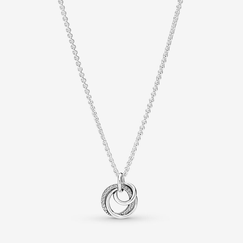 Pandora Family Always Encircled Pendant Necklaces Sterling Silver | 8214-BGMEF