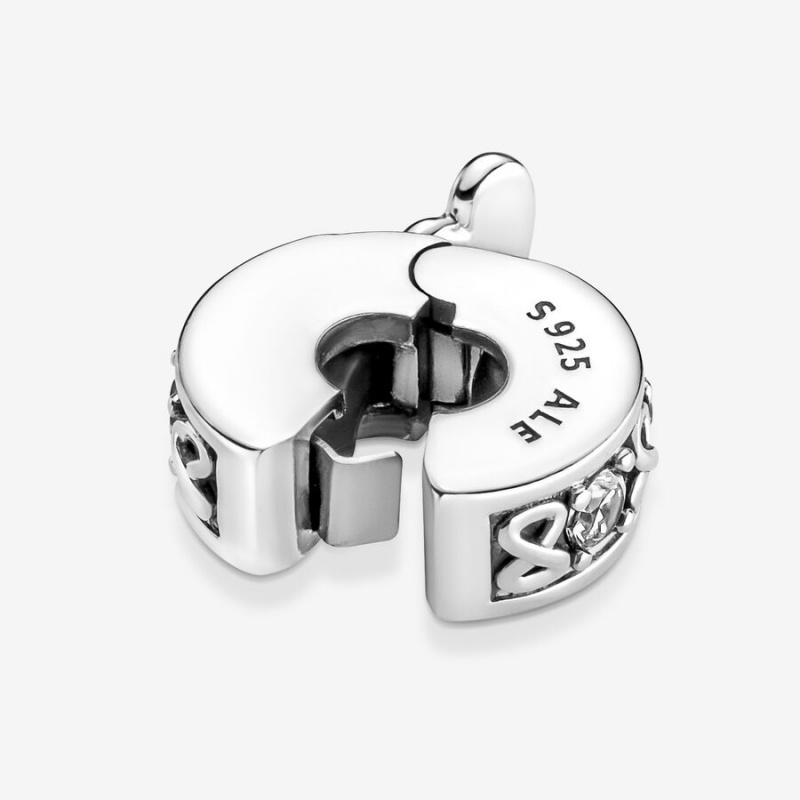 Pandora Family Always Pavé Clip Clips Sterling Silver | 0675-DXPGF