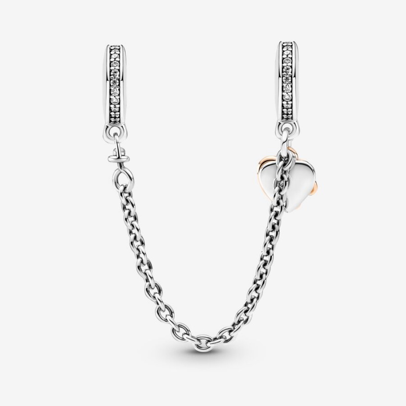 Pandora Family Heart Safety Safety Chains Two-tone | 7234-ROFTP