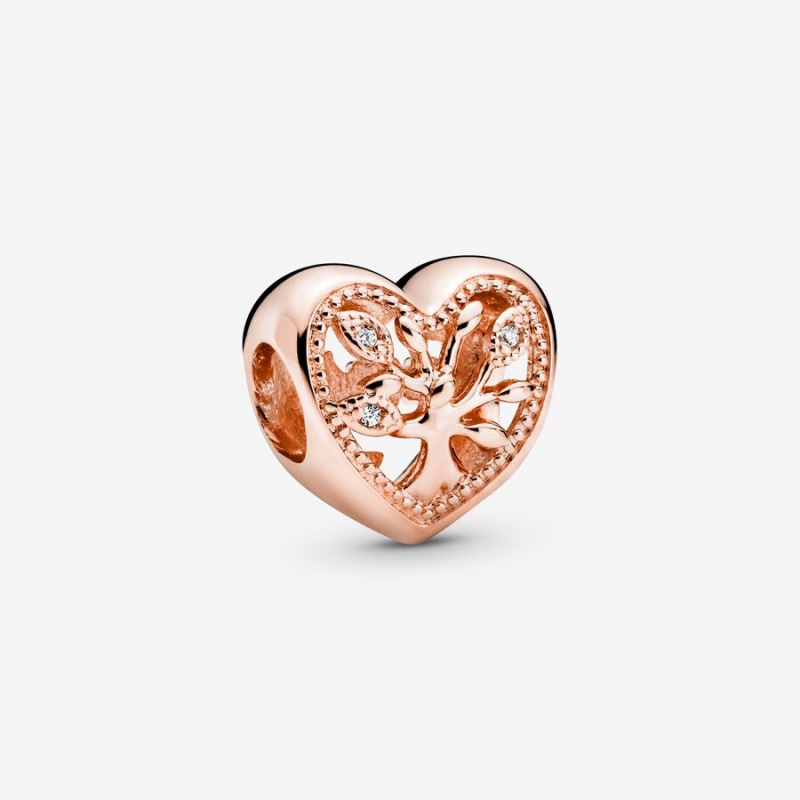 Pandora Family Tree Heart Gift Set Charm Holders Rose Gold Plated | 0127-LVQFA