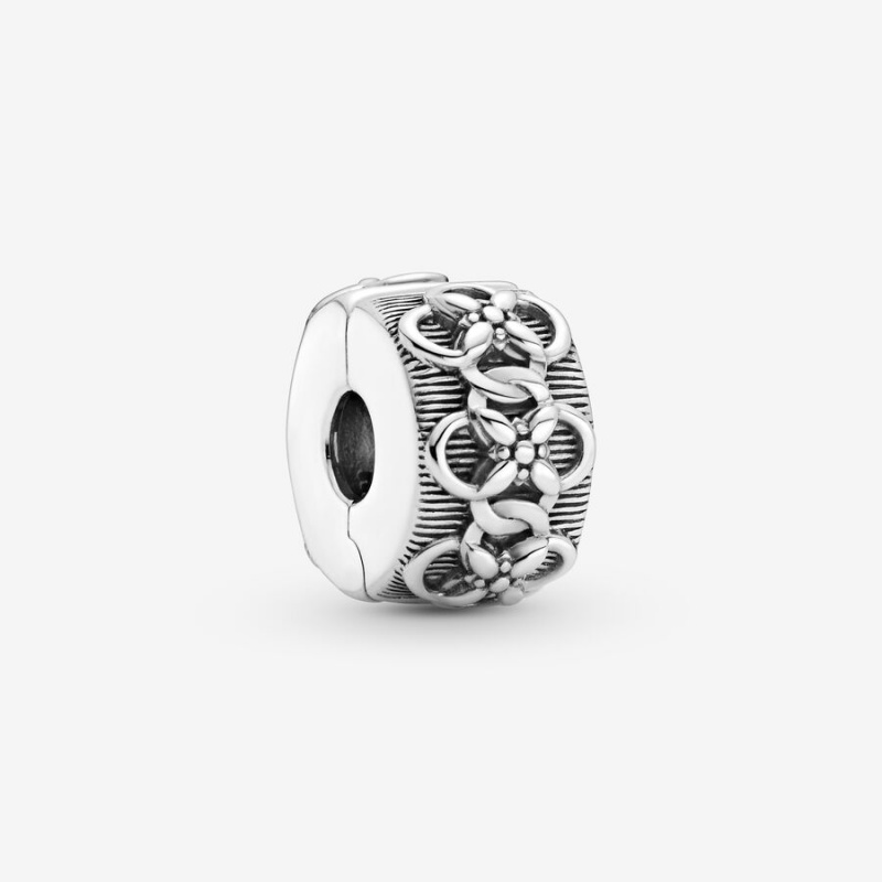 Pandora Flower Pattern Clip Clips Sterling Silver | 6820-XKFLD