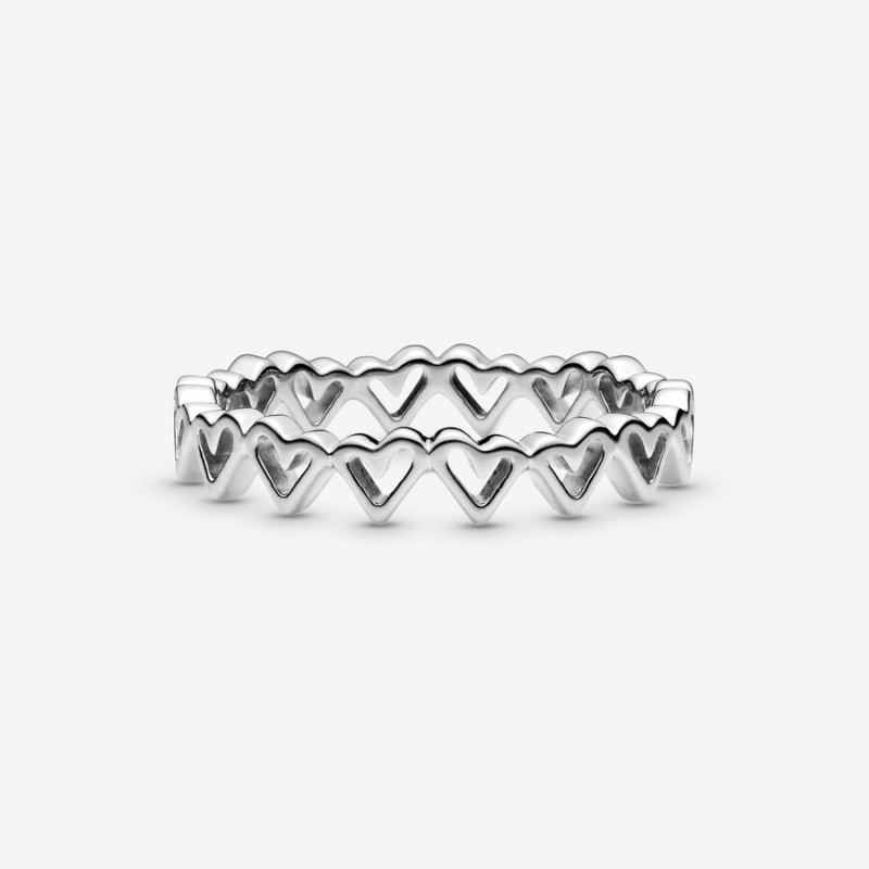 Pandora Freehands Band Rings Sterling Silver | 7146-BKHIN