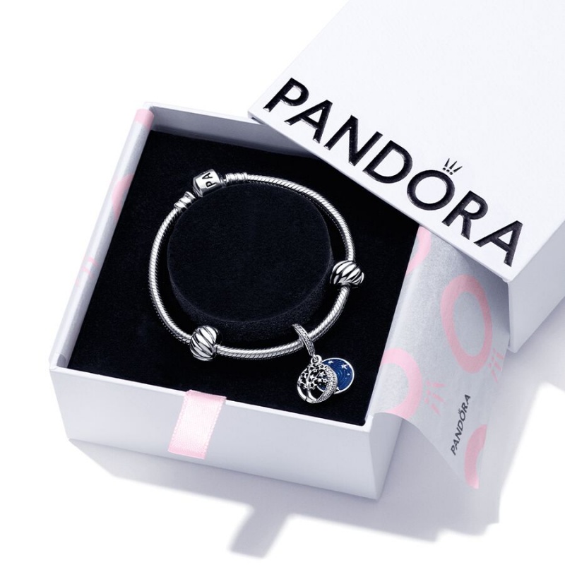 Pandora Galaxy Moon Set, 19 Charm Holders Sterling Silver | 7456-QVCDP