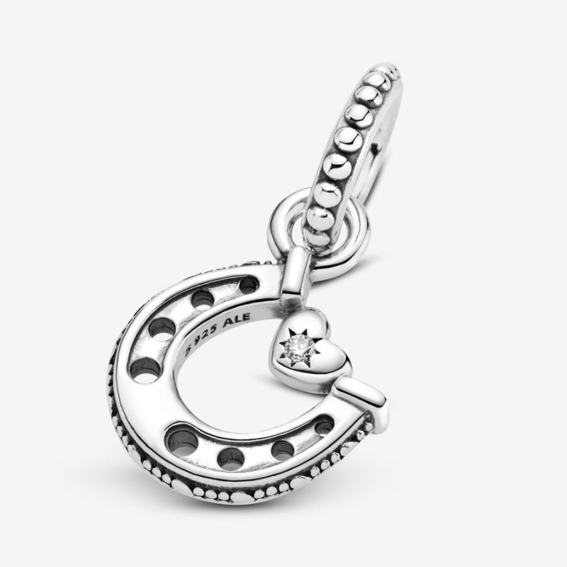 Pandora Good Luck Horseshoe Dangle Dangle Charms Sterling Silver | 1742-DLCSN