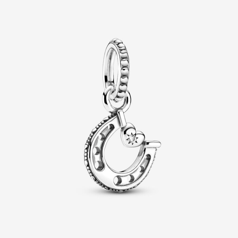 Pandora Good Luck Horseshoe Dangle Dangle Charms Sterling Silver | 1742-DLCSN