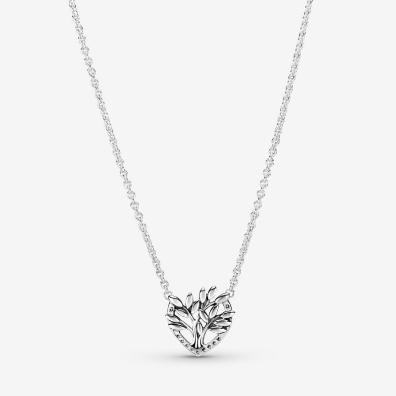 Pandora Heart Family Tree Collier Pendant Necklaces Sterling Silver | 2965-RLHUF