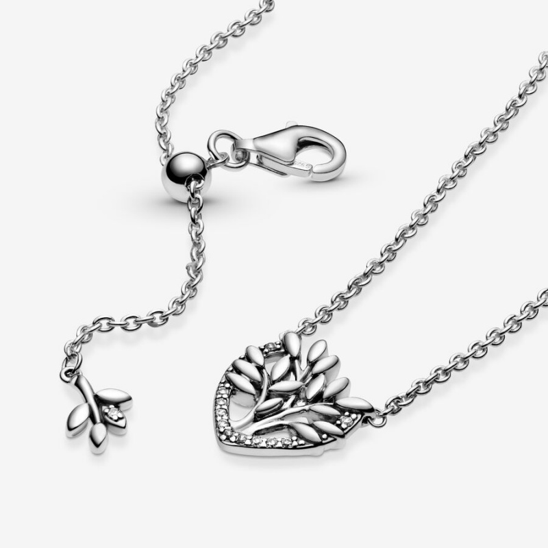 Pandora Heart Family Tree Collier Pendant Necklaces Sterling Silver | 2965-RLHUF