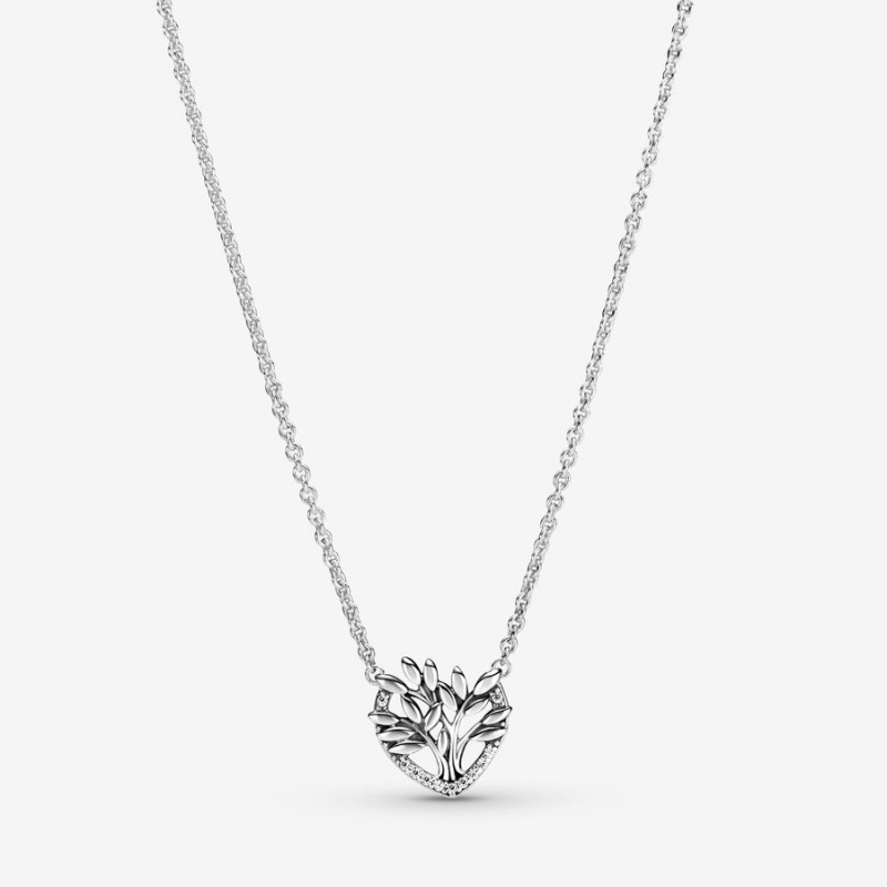 Pandora Heart Family Tree Collier Pendant Necklaces Sterling Silver | 2965-RLHUF