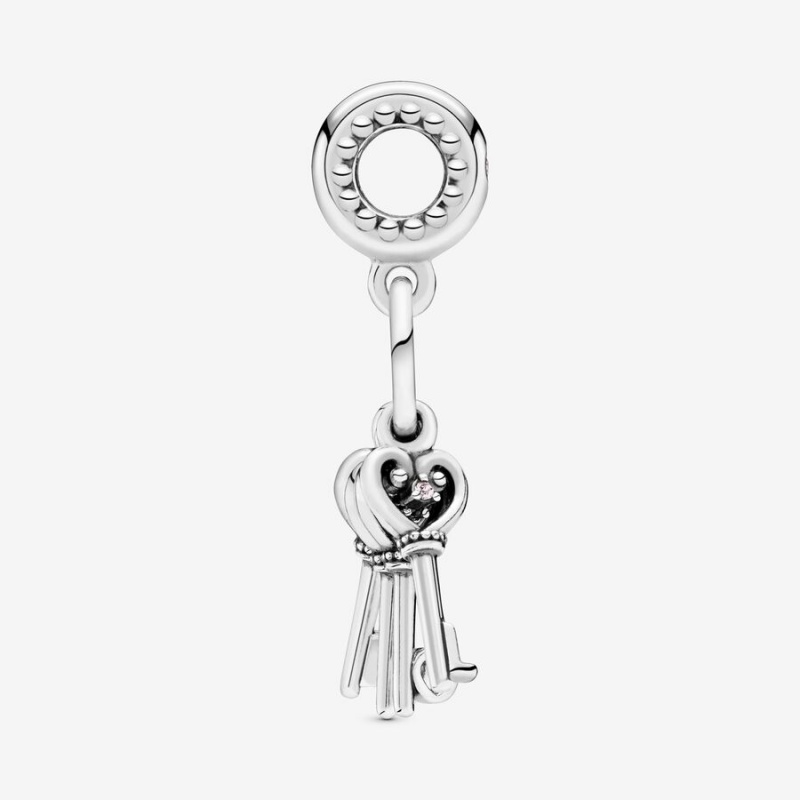 Pandora Keys of Love Dangle Dangle Charms Sterling Silver | 7098-ESNWV