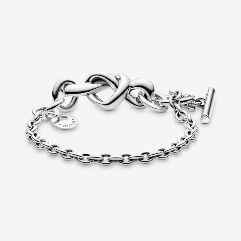 Pandora Knotted Heart T-Bar Non-charm Bracelets Pandora Us | 3851-YGWIT